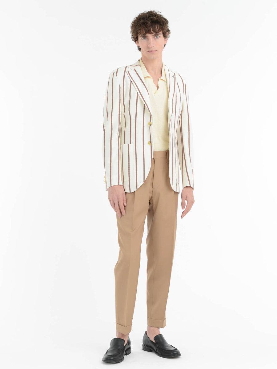 Paoloni Pantalone doppia pinces tela di lana stretch Saldi