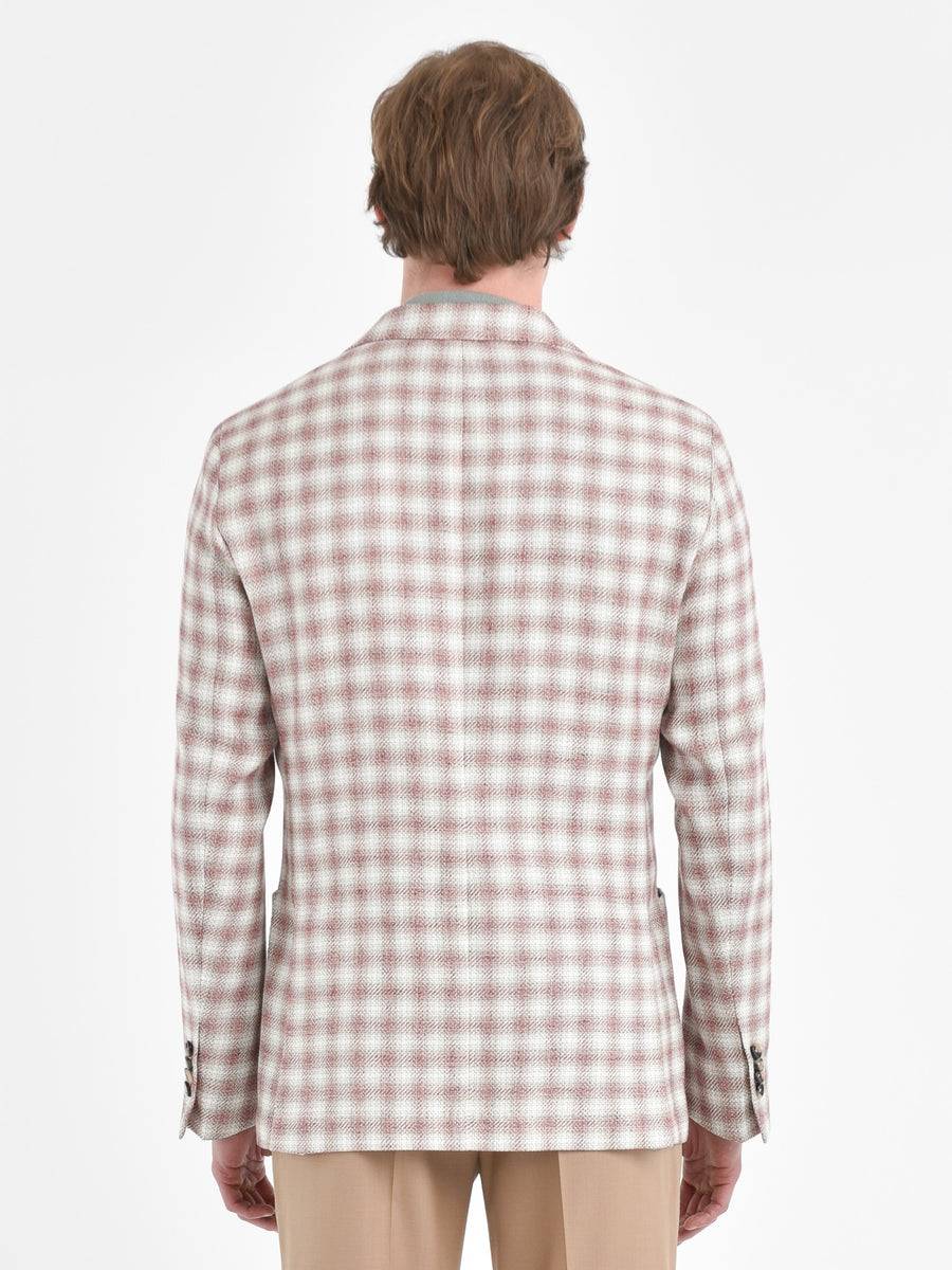 Paoloni Giacca slim check cotone lino delavè Offerta