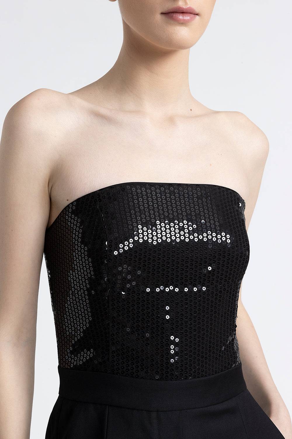 ﻿Peserico Tuta senza maniche in twill con paillettes Online