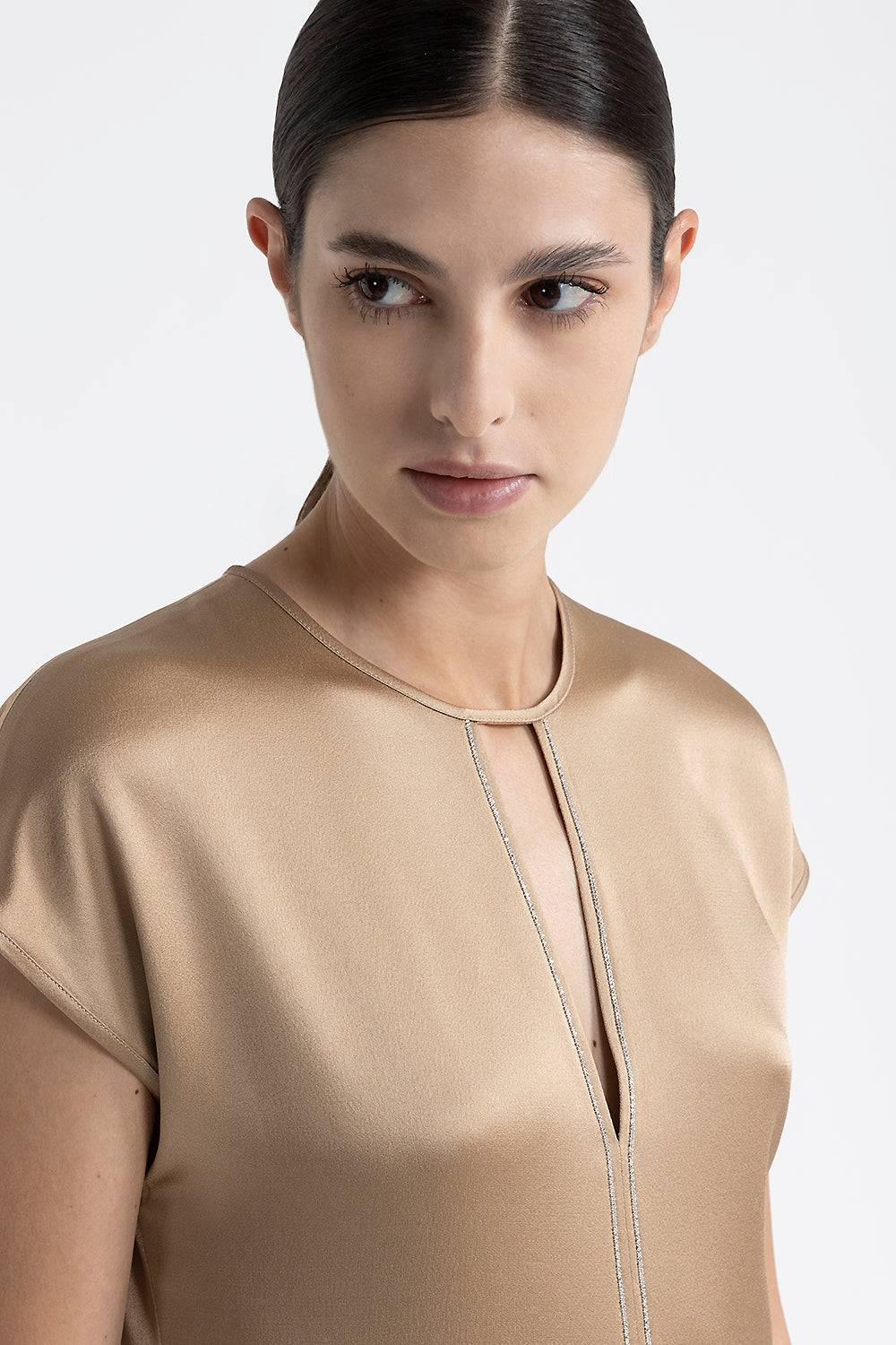 Peserico Abito midi girocollo con Punto Luce Outlet