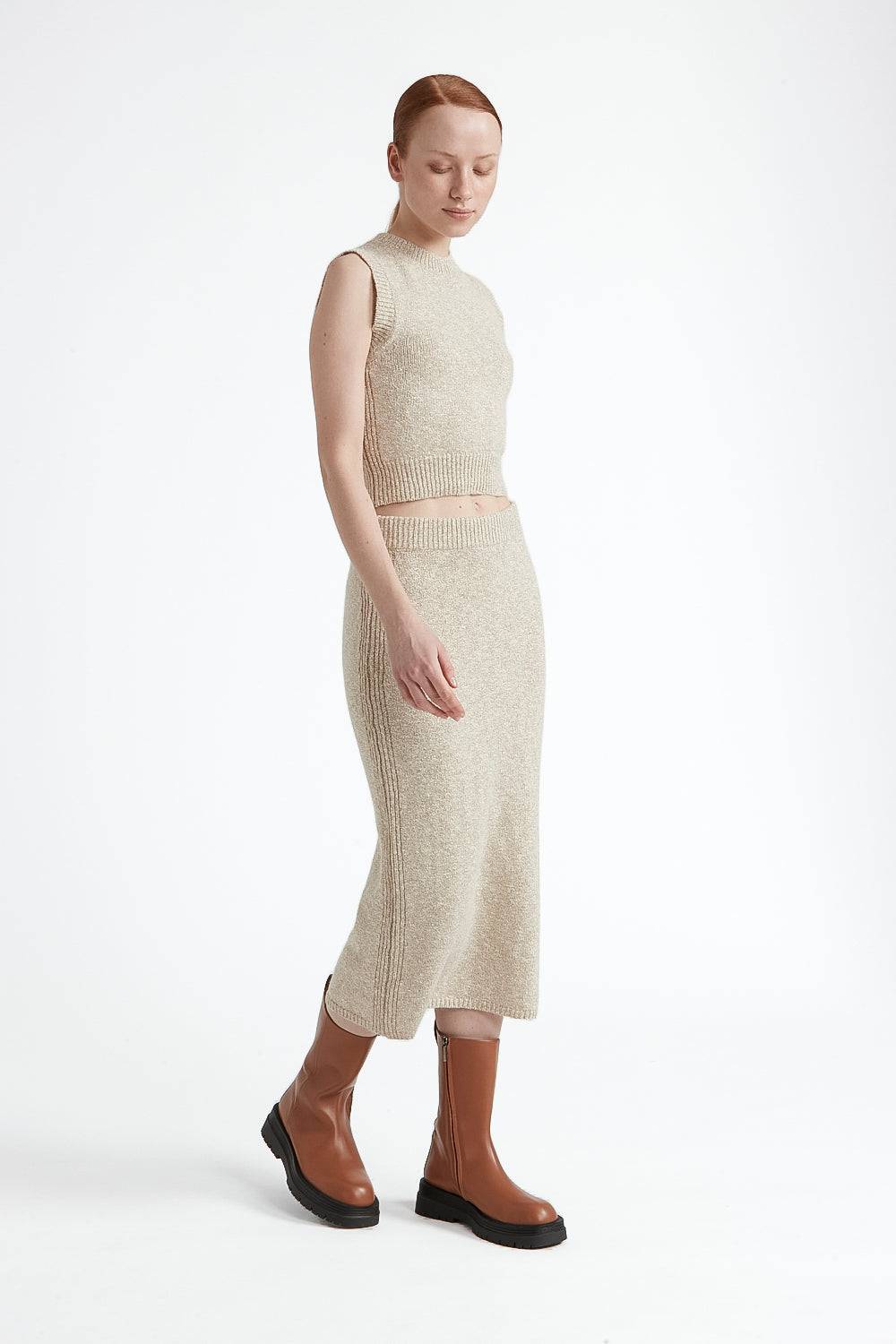 Peserico Top tricot in cotone e lana dalpaca con lurex 2025