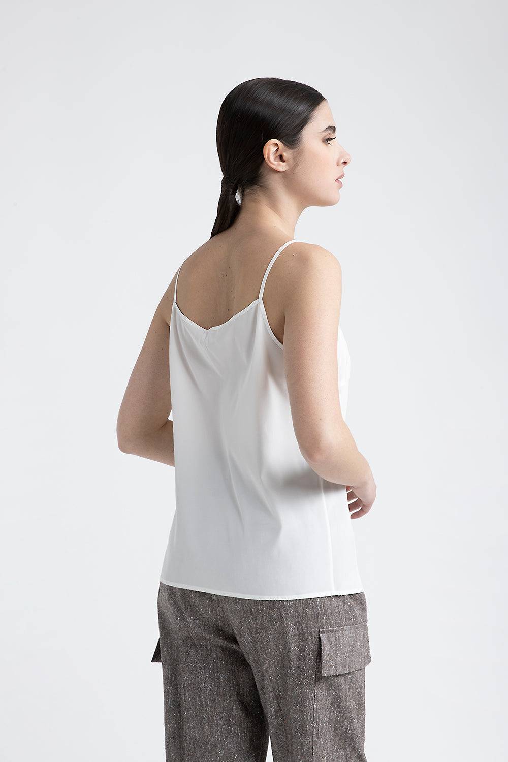 Peserico Top con spalline in crepe de chine in seta stretch Qualità Garantita