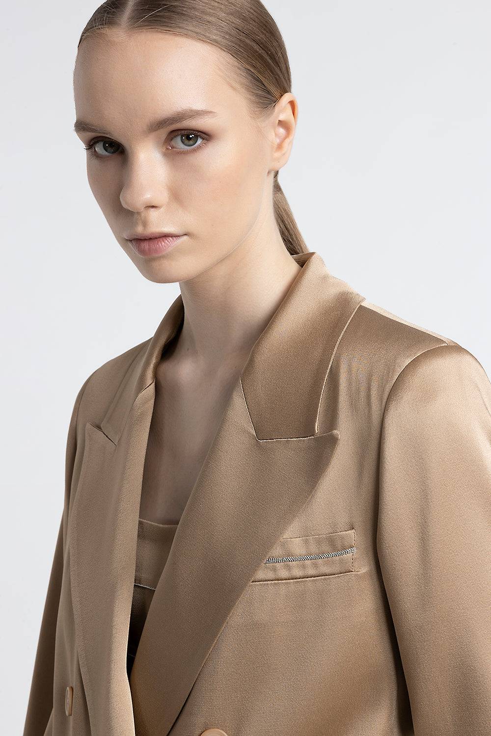 Peserico Blazer doppiopetto in cady enver satin Prezzo Ridotto