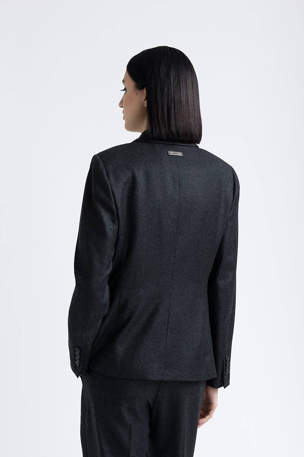 Peserico Blazer doppiopetto in flanella di lana lurex Sottocosto