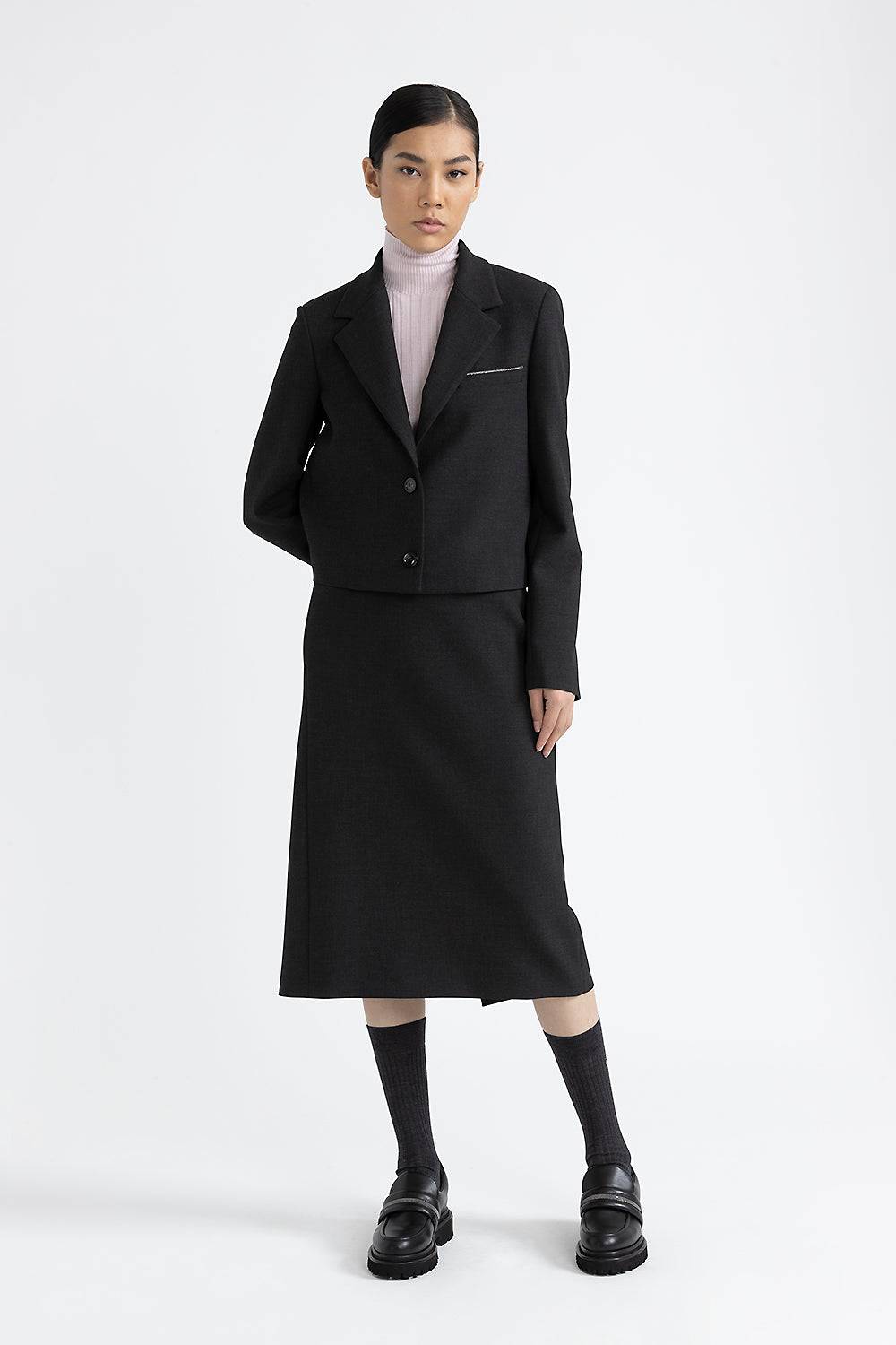Peserico Blazer crop in tela tecnica double Novità