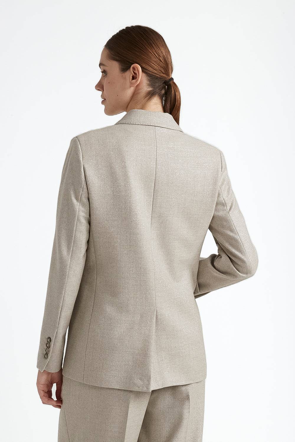 Peserico Blazer monopetto in lana stretch con lurex Presa