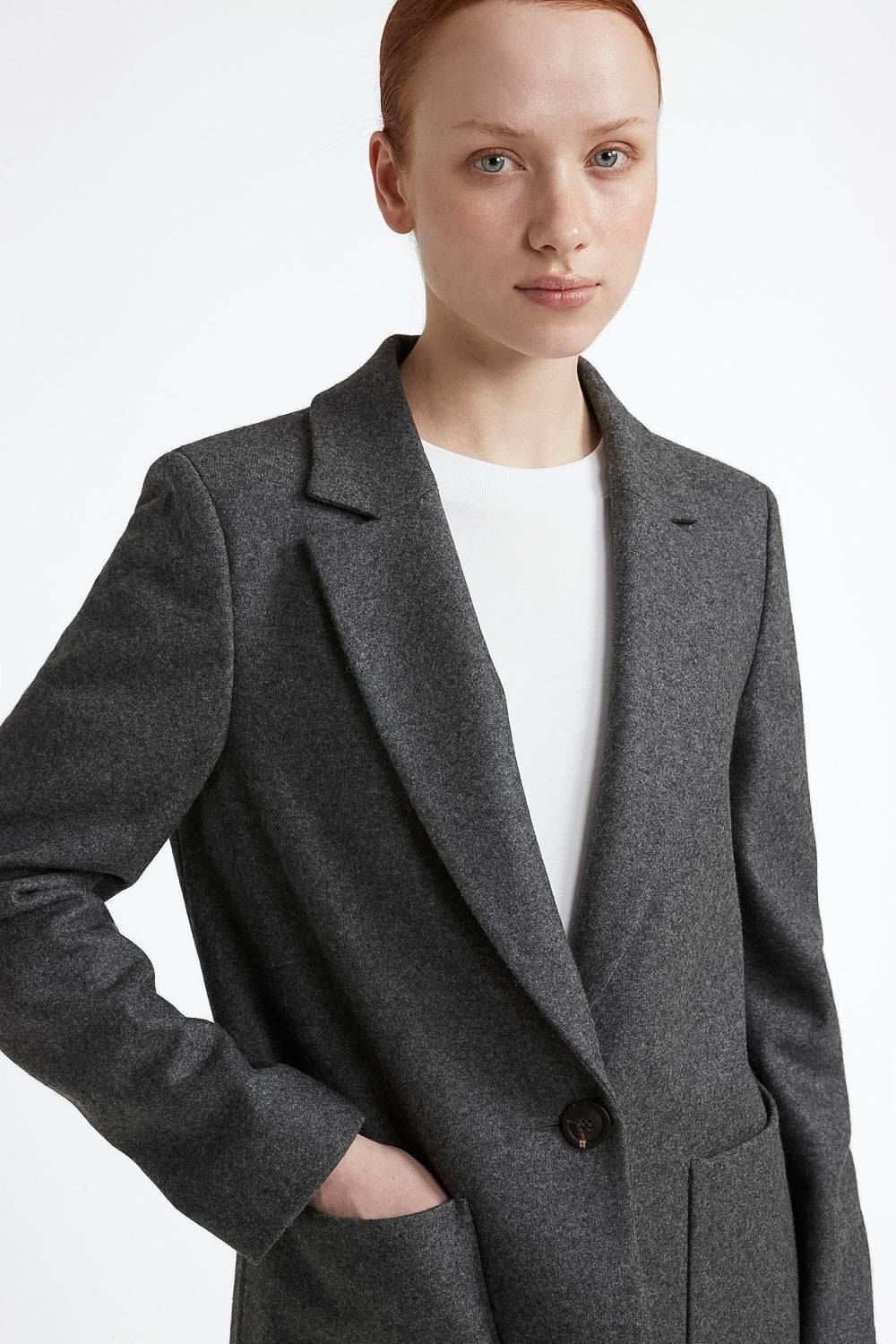 Peserico Blazer monopetto in jersey garzato misto lana Vendita Economica