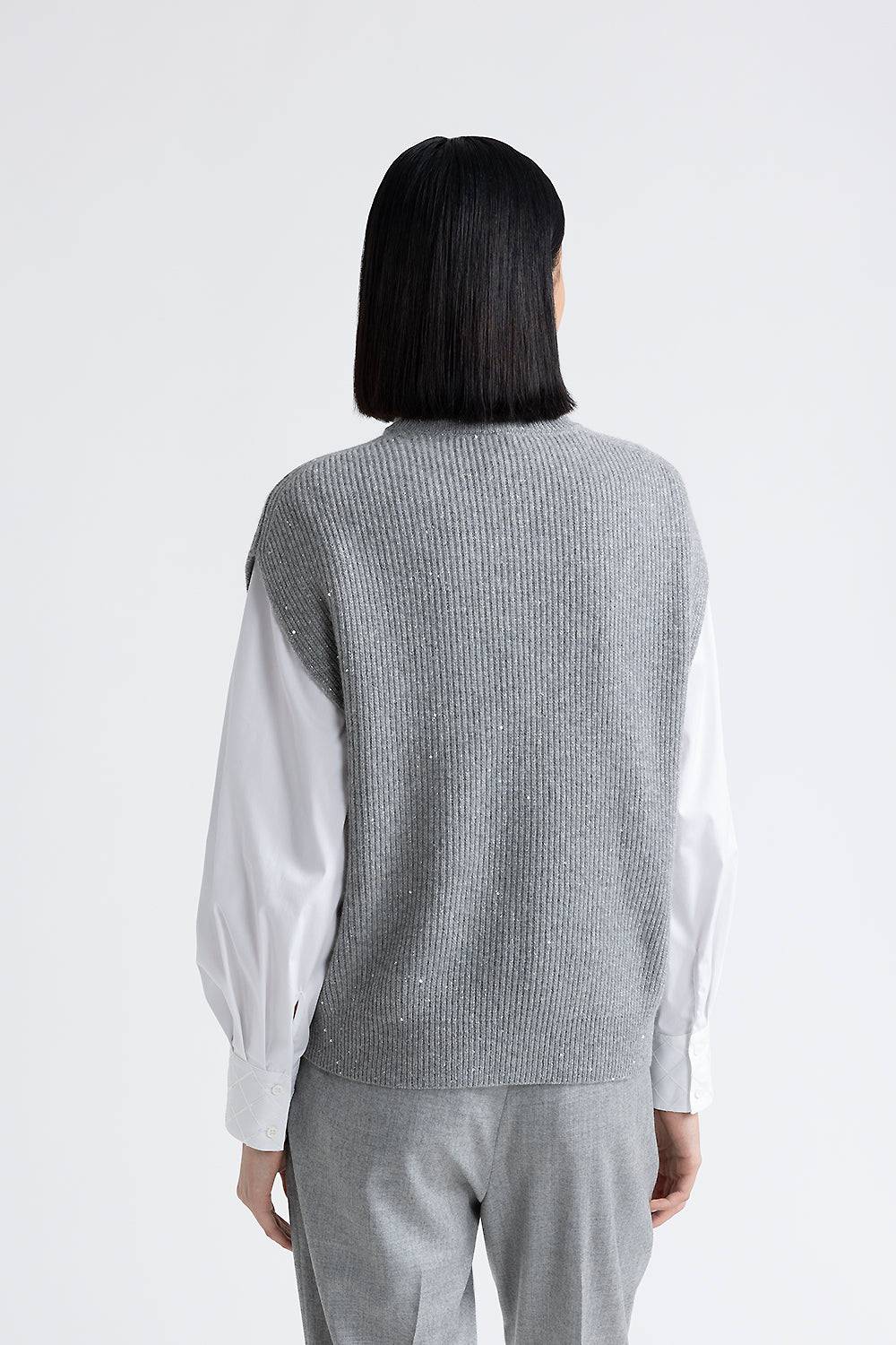 Peserico Cappa senza maniche in lana e cashmere con lurex e paillettes I Più Venduti