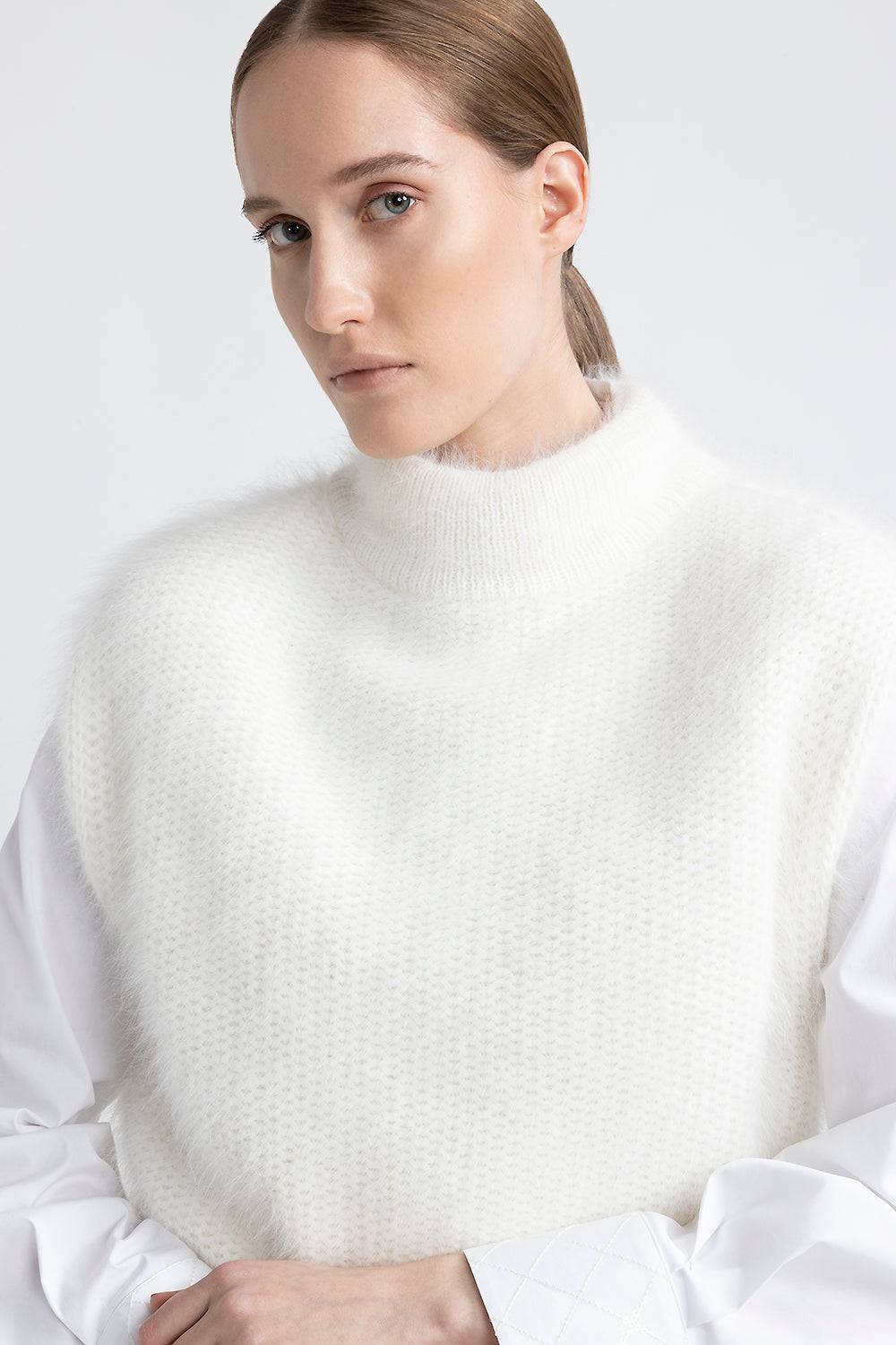 Peserico Gilet in filato di lana d'angora Vendite Flash