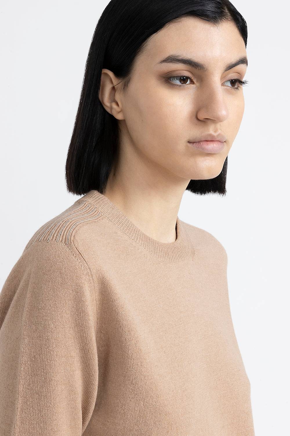 Peserico Maglia girocollo in lana, seta e cashmere In Saldo