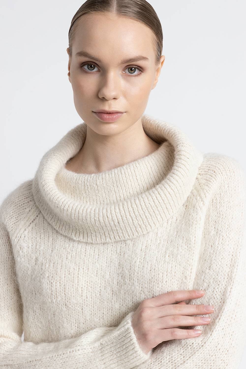 Peserico Maglia con spalle scoperte in lana d'alpaca e merino Nuova