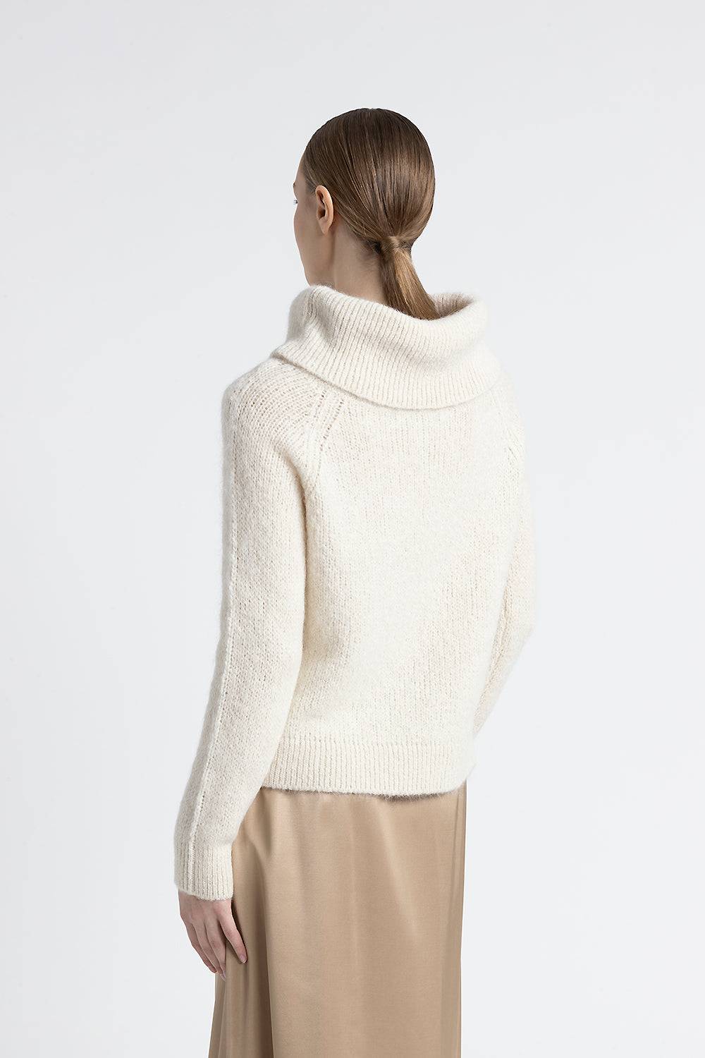 Peserico Maglia con spalle scoperte in lana d'alpaca e merino Nuova