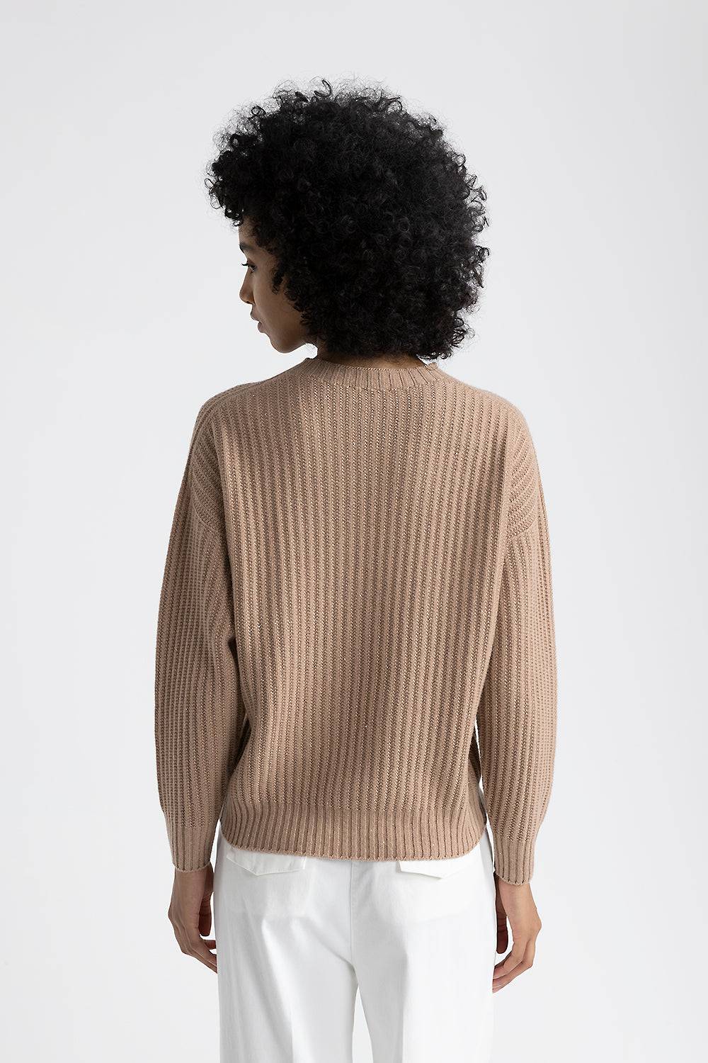 Peserico Maglia girocollo in lana, seta e cashmere con lurex 2025