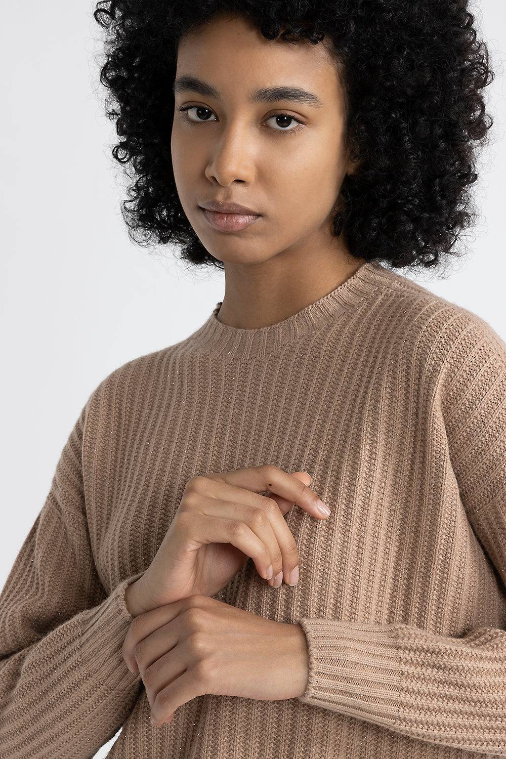 Peserico Maglia girocollo in lana, seta e cashmere con lurex 2025