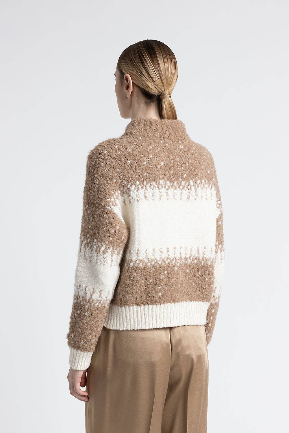 Peserico Maglia girocollo in alpaca, lana e paillettes Smaltimento dello stoccaggio