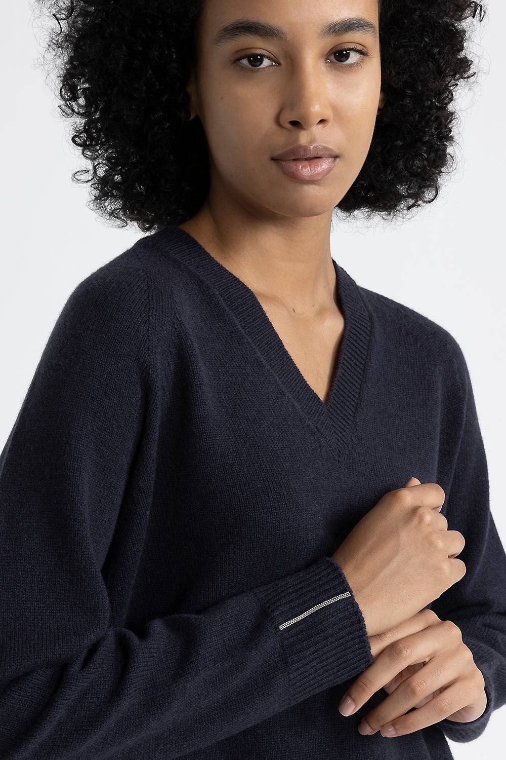 Peserico Maglia con scollo a V in lana, seta e cashmere Spedizione Gratuita