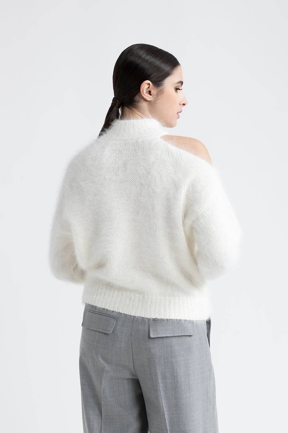 Peserico Maglia in lana d'angora con oblò sulla spalla Soddisfazione Garantita