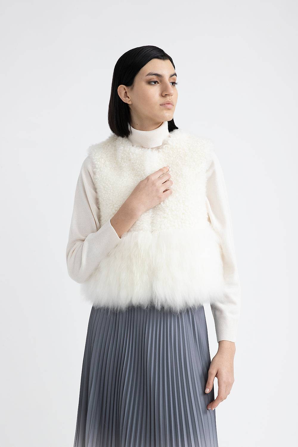 Peserico Gilet in vero pelo di capra cashmere