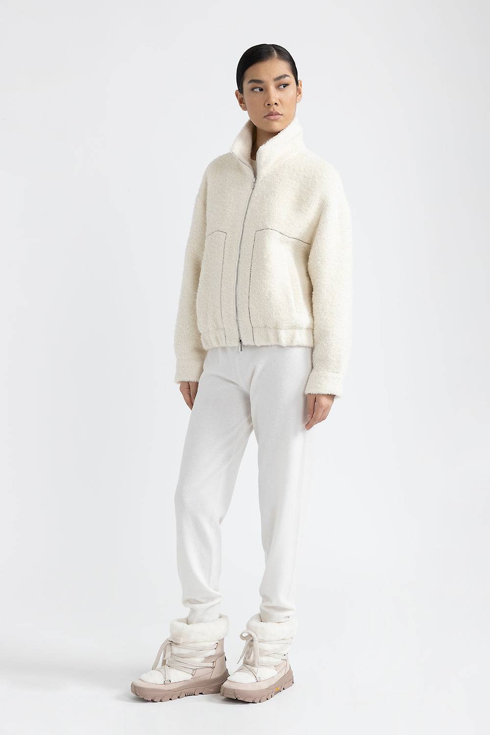 Peserico Giubbino in panno bouclè di lana e alpaca Shopping Online