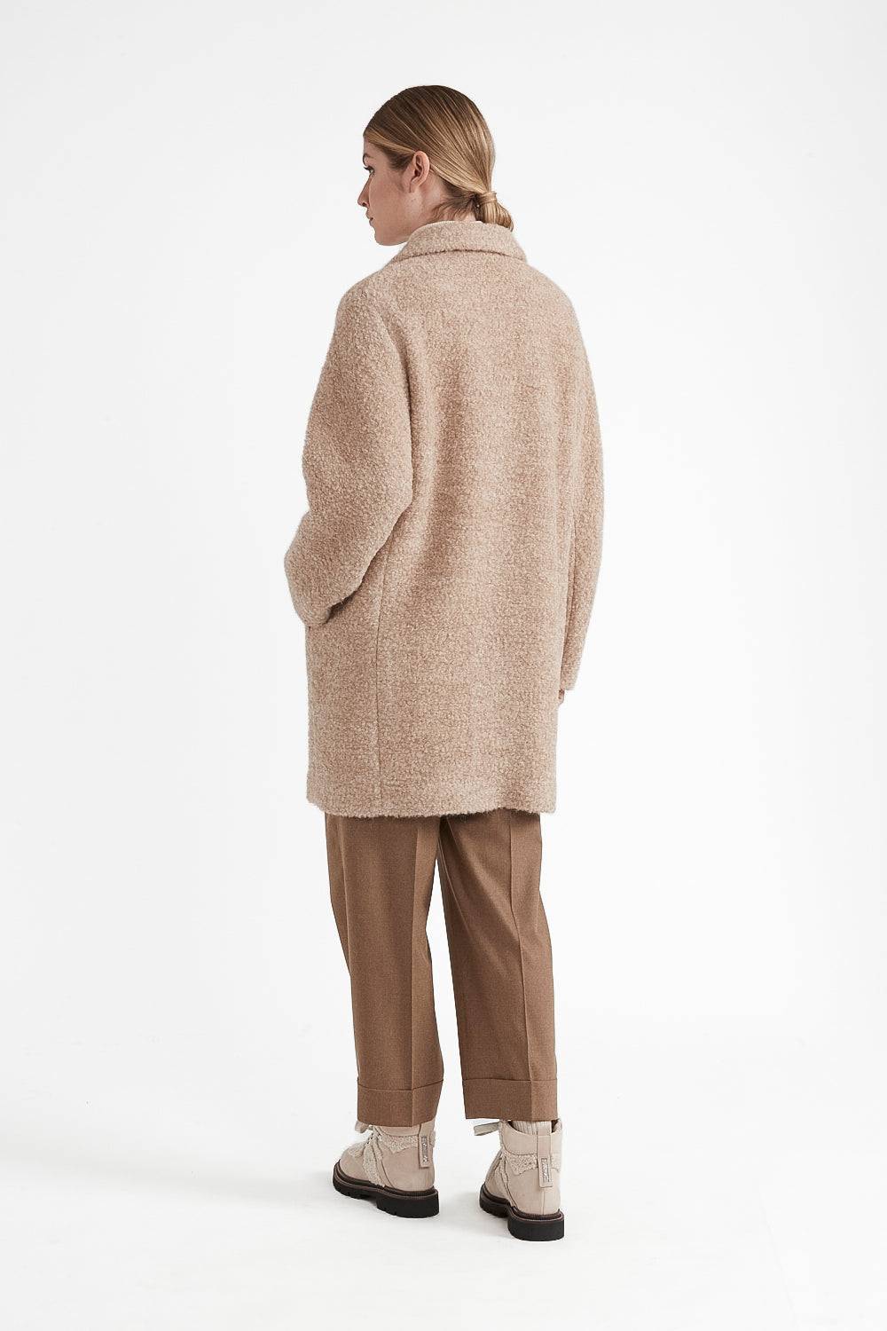 Peserico Cappotto in panno bouclè di lana e alpaca Offerte speciali
