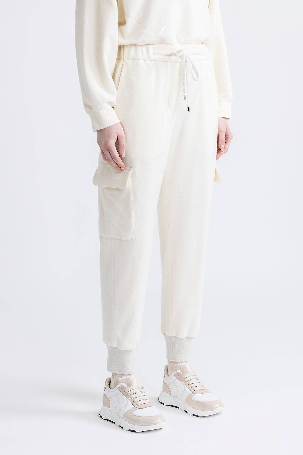 Peserico Pantalone jogger cargo in jersey di cotone Italy