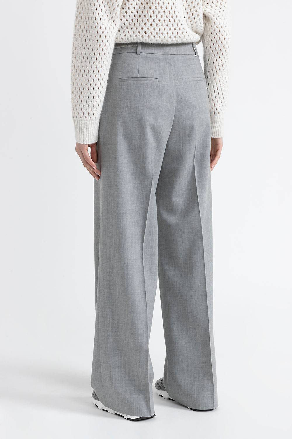 Peserico Pantalone a palazzo in lana tecnica Italia