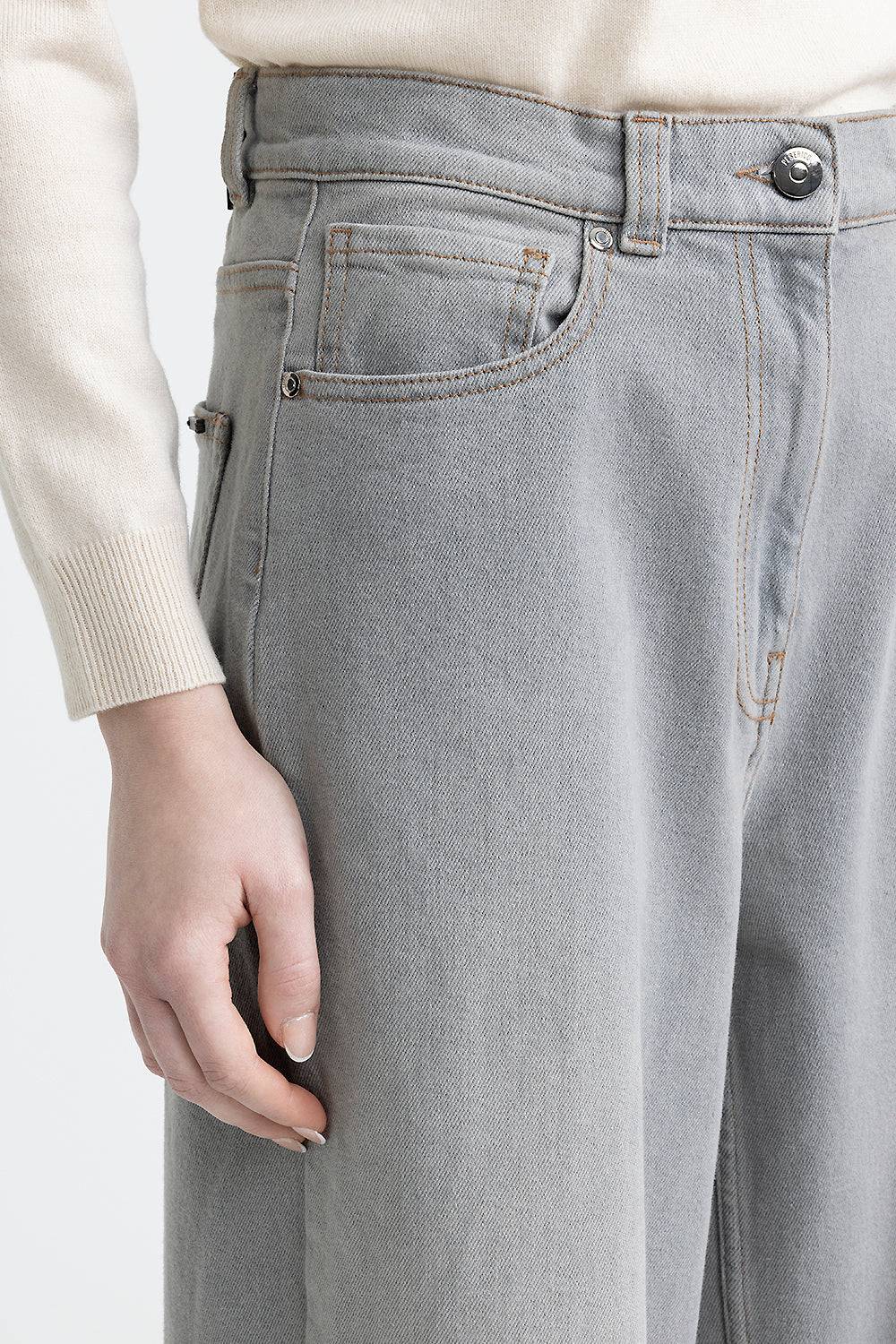 Peserico Pantalone baggy over in denim Nuovo