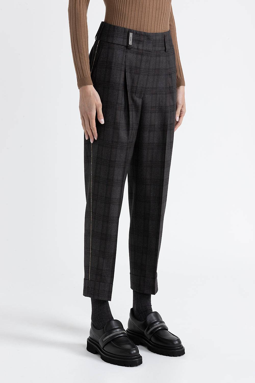 Peserico Pantalone a sigaretta in pura lana