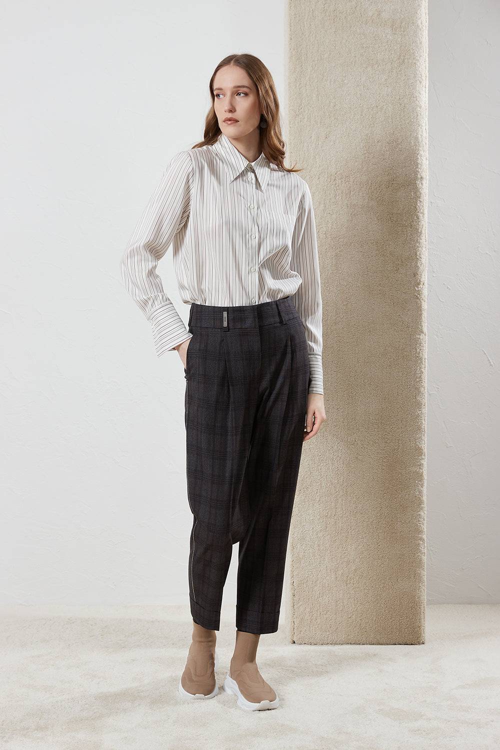 Peserico Pantalone a sigaretta in pura lana Qualità