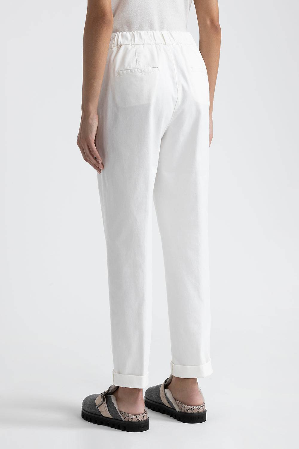 Peserico Pantalone carrot in gabardina mano pesca Vendita