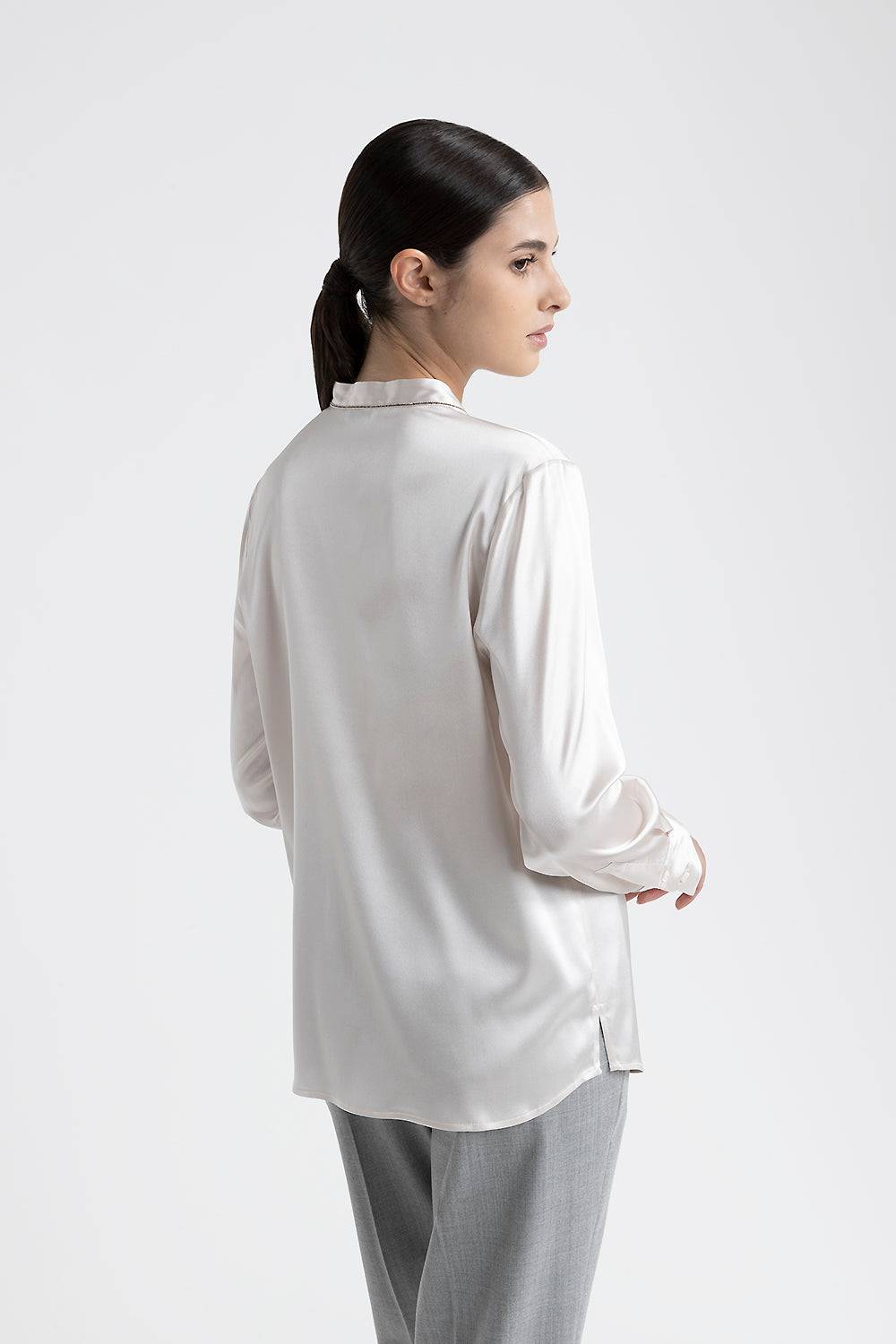 Peserico Camicia in raso di seta lucido Vendita Economica