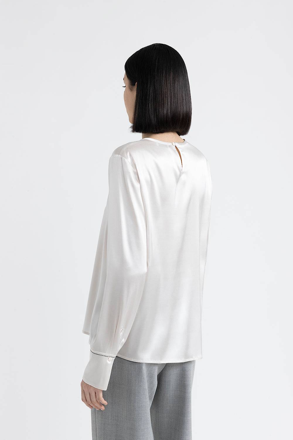 Peserico Camicia in raso di seta con Punto Luce Sconto
