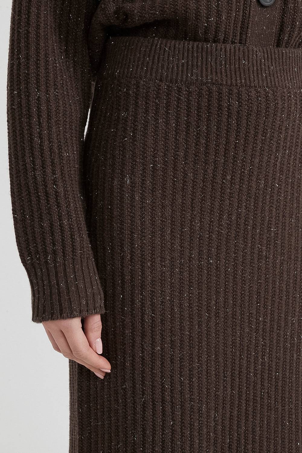 Peserico Gonna midi in lana, seta, cashmere e lurex Nuova