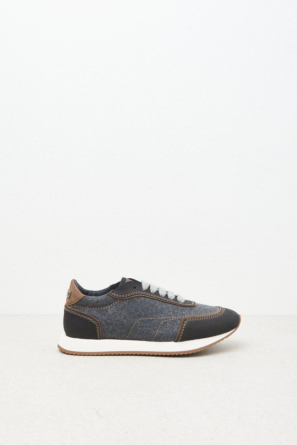 Peserico Sneakers vera pelle con feltro e lana Offerta