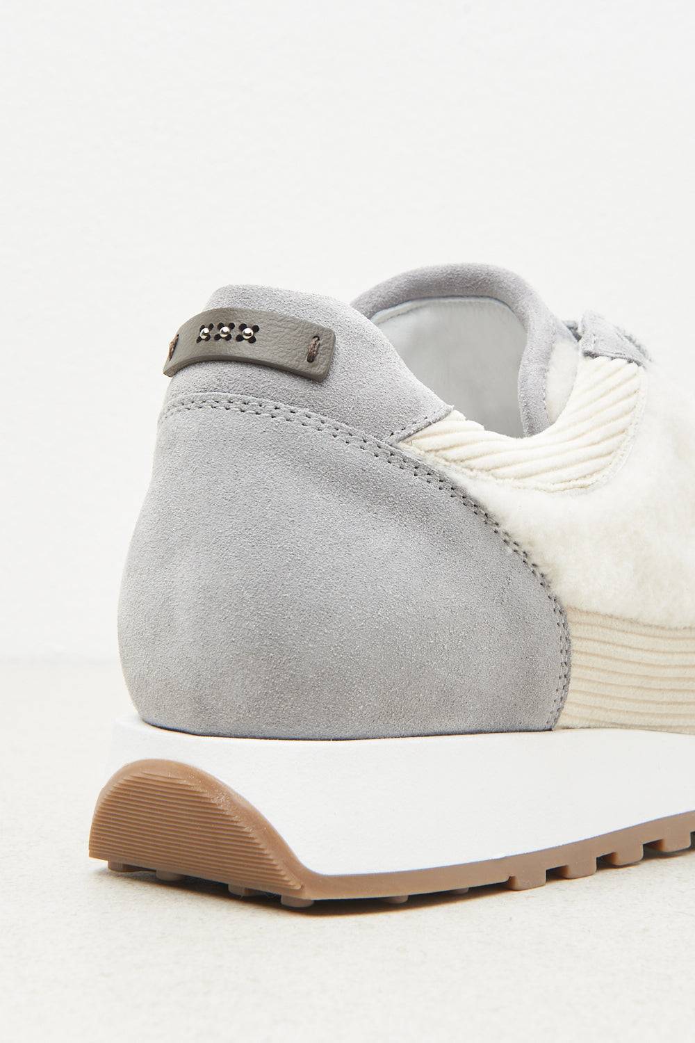 Peserico Sneakers in vera pelle e eco-pelliccia Economico