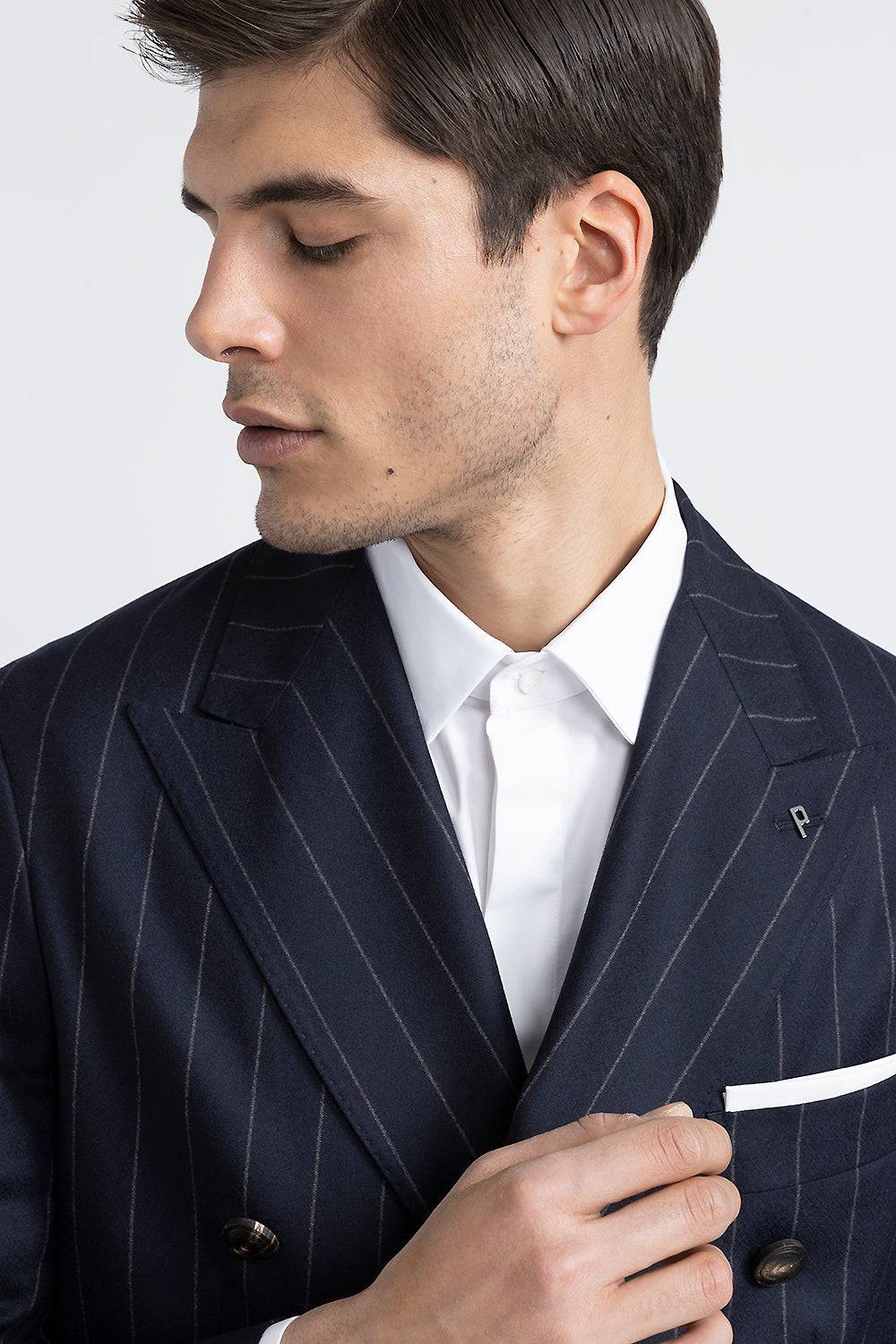 Peserico Blazer doppiopetto in lana gessata Vendita Calda