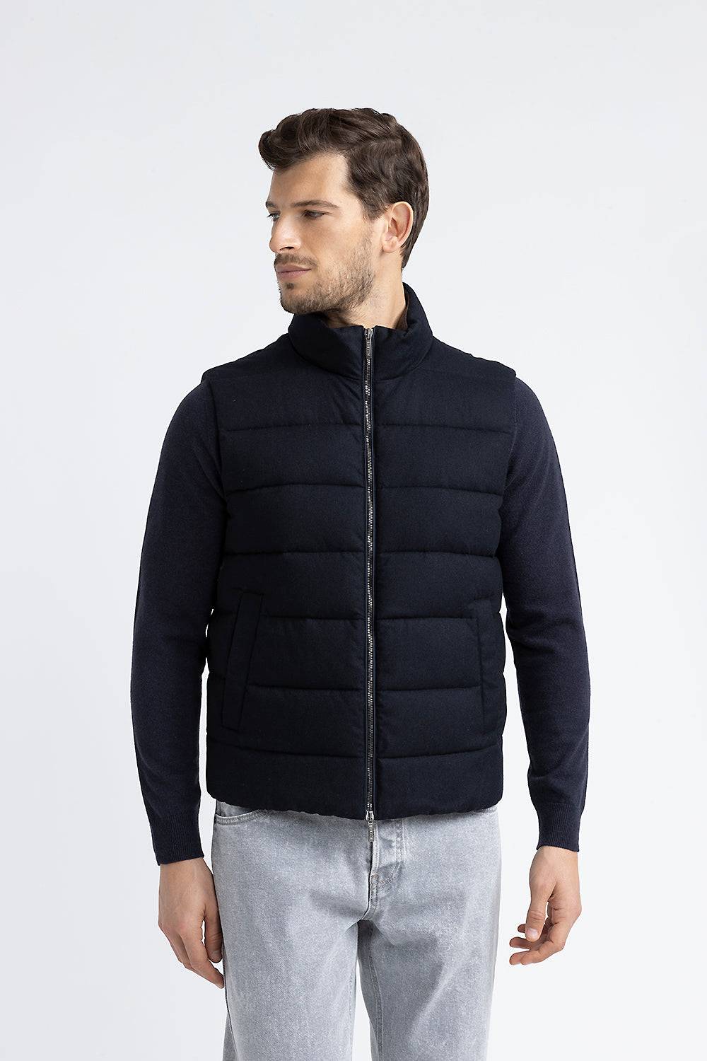 Peserico Piumino d'oca senza maniche in cashmere Vendita