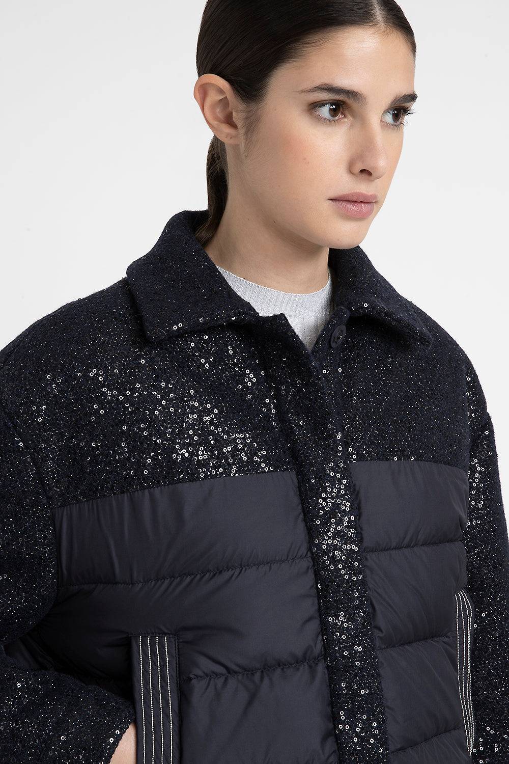 Peserico Piumino in panno lurex con paillettes Spedizione Gratuita