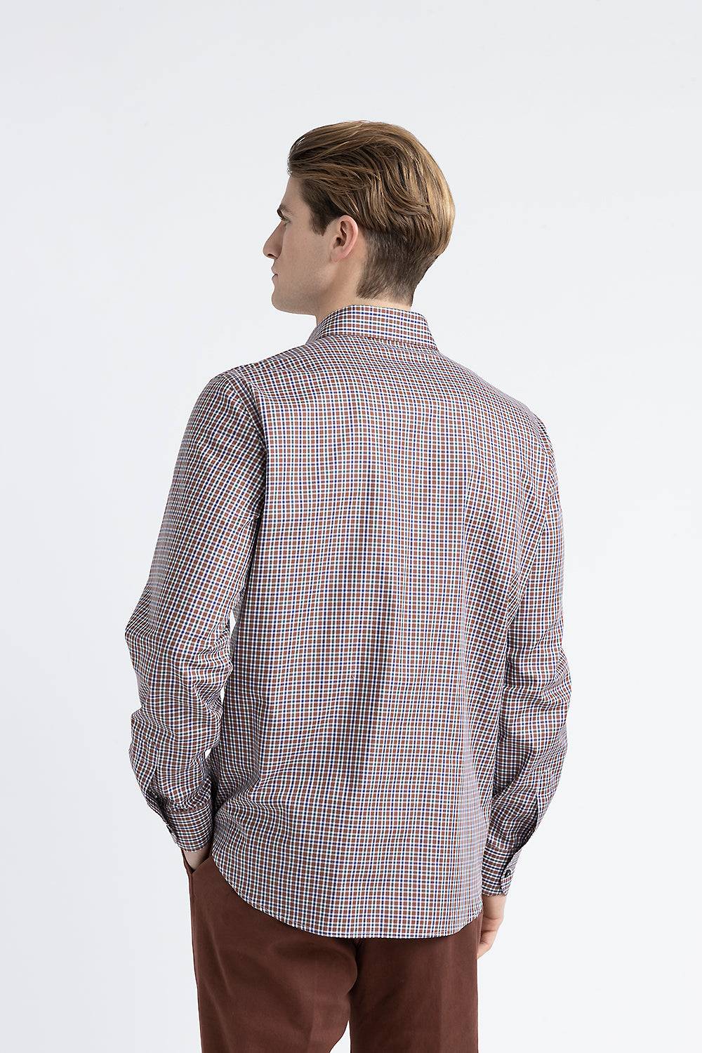 Peserico Camicia in cotone con micro check Shopping Online