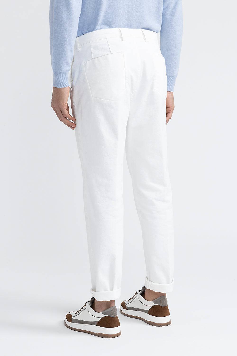 Peserico Pantalone chino in bull denim bianco Saldi