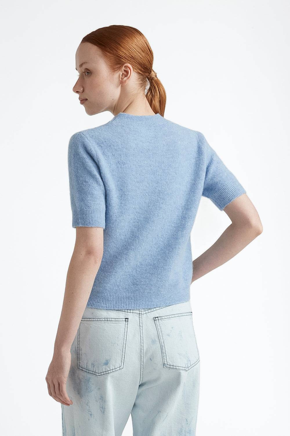 Peserico Maglia maniche corte in filato d'alpaca e lana stretch Offerte