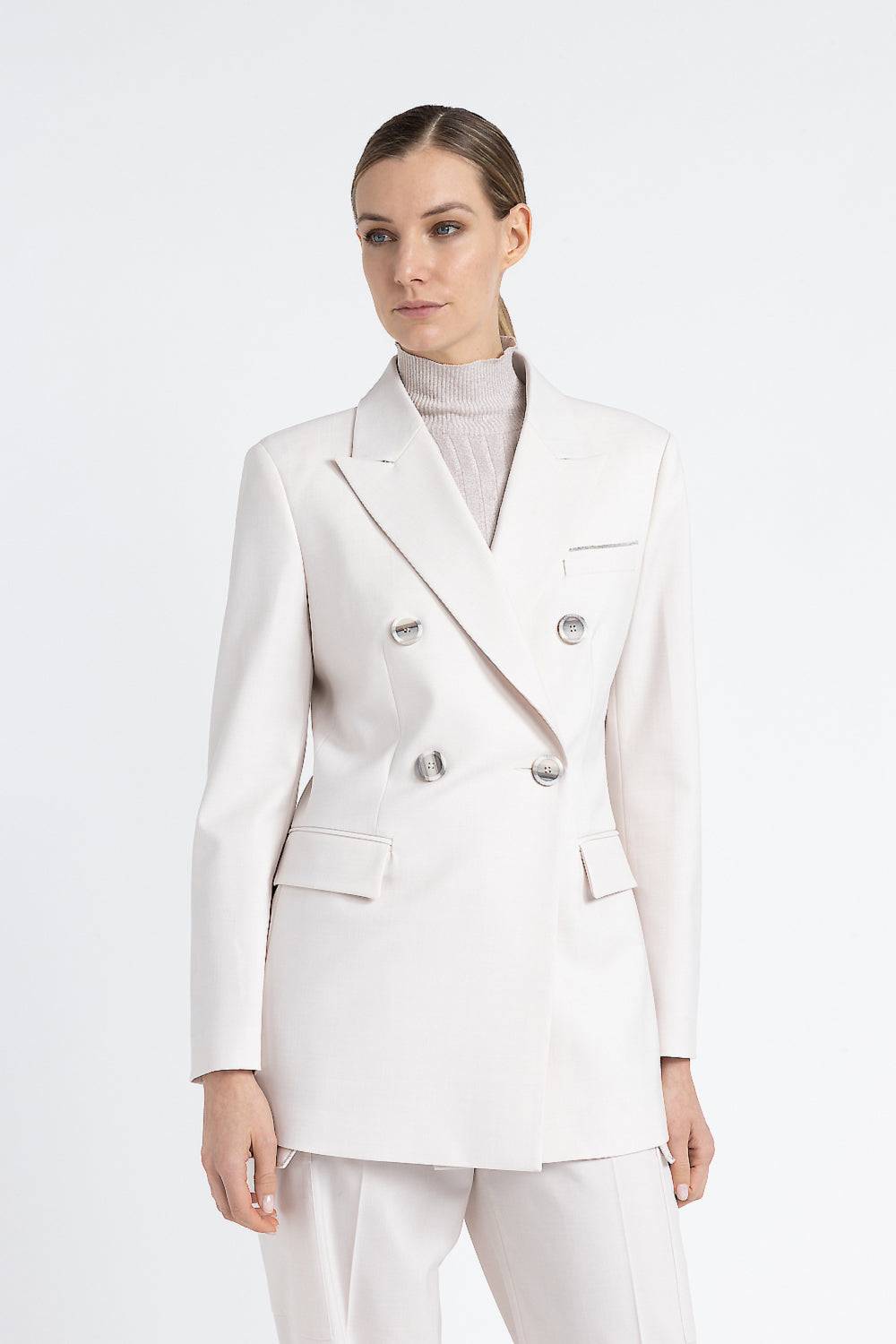 Peserico Blazer doppiopetto in twill di lana tecnica Vendite Flash