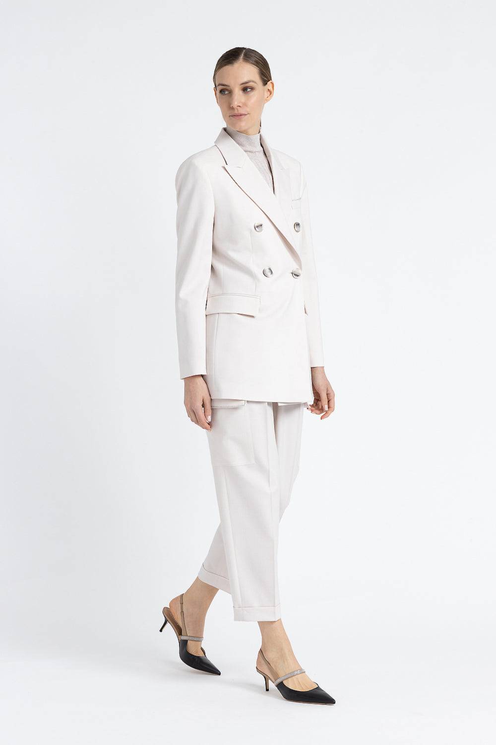 Peserico Blazer doppiopetto in twill di lana tecnica Vendite Flash