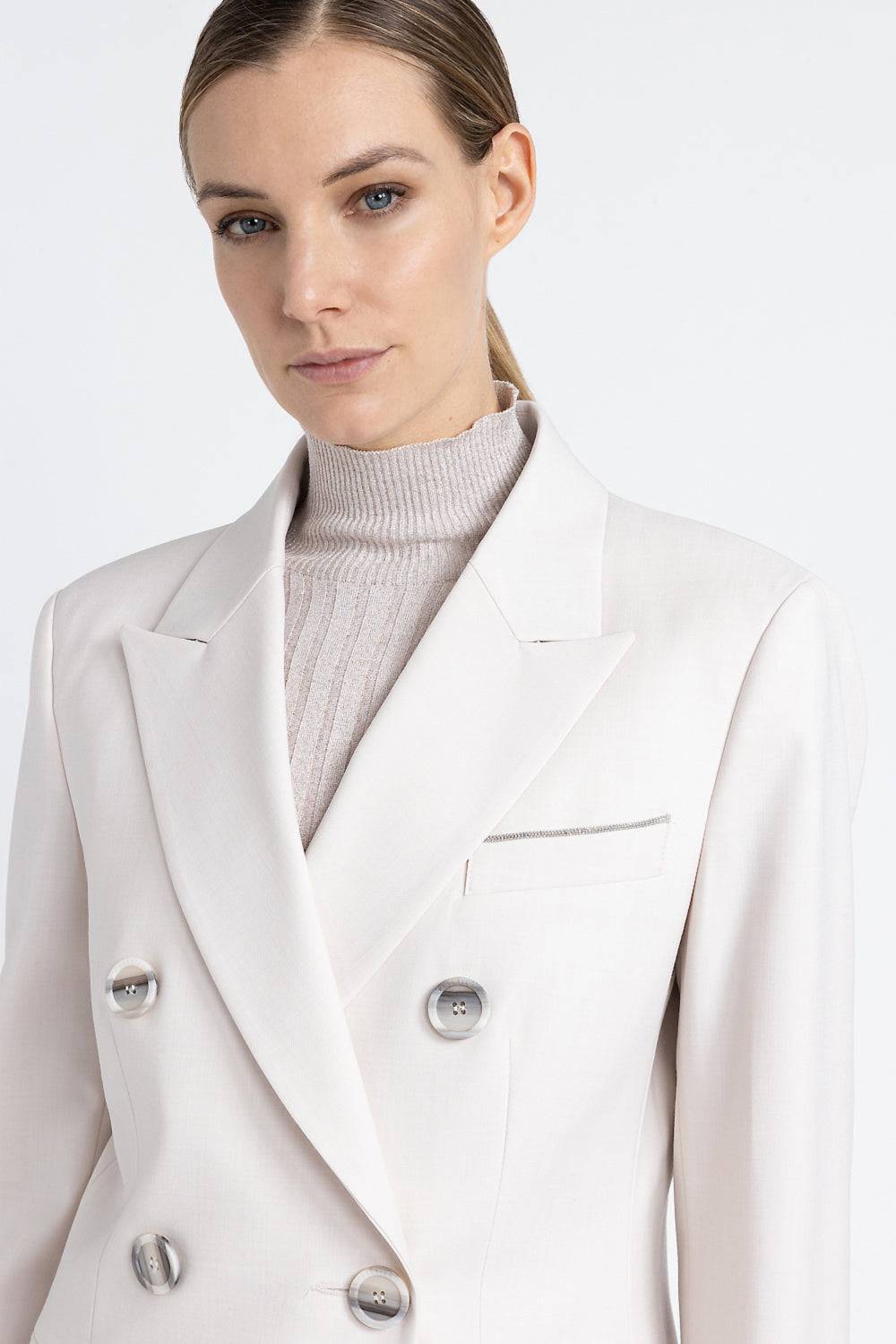 Peserico Blazer doppiopetto in twill di lana tecnica Vendite Flash