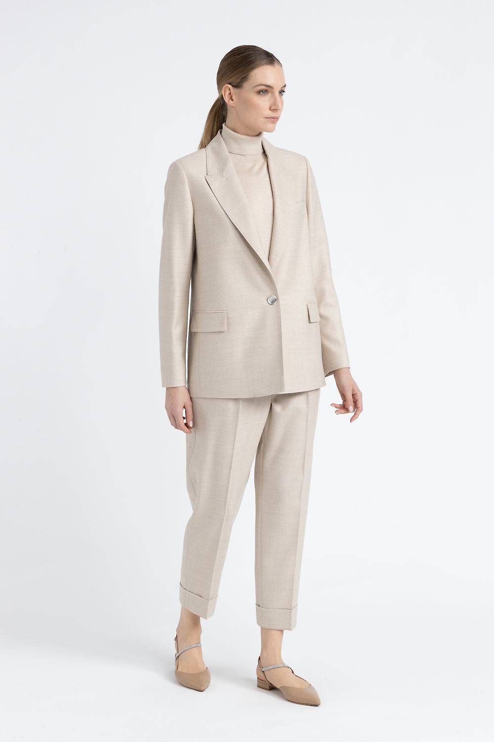 Peserico Blazer monopetto in lana jaspé comfort Loro Piana In Saldo