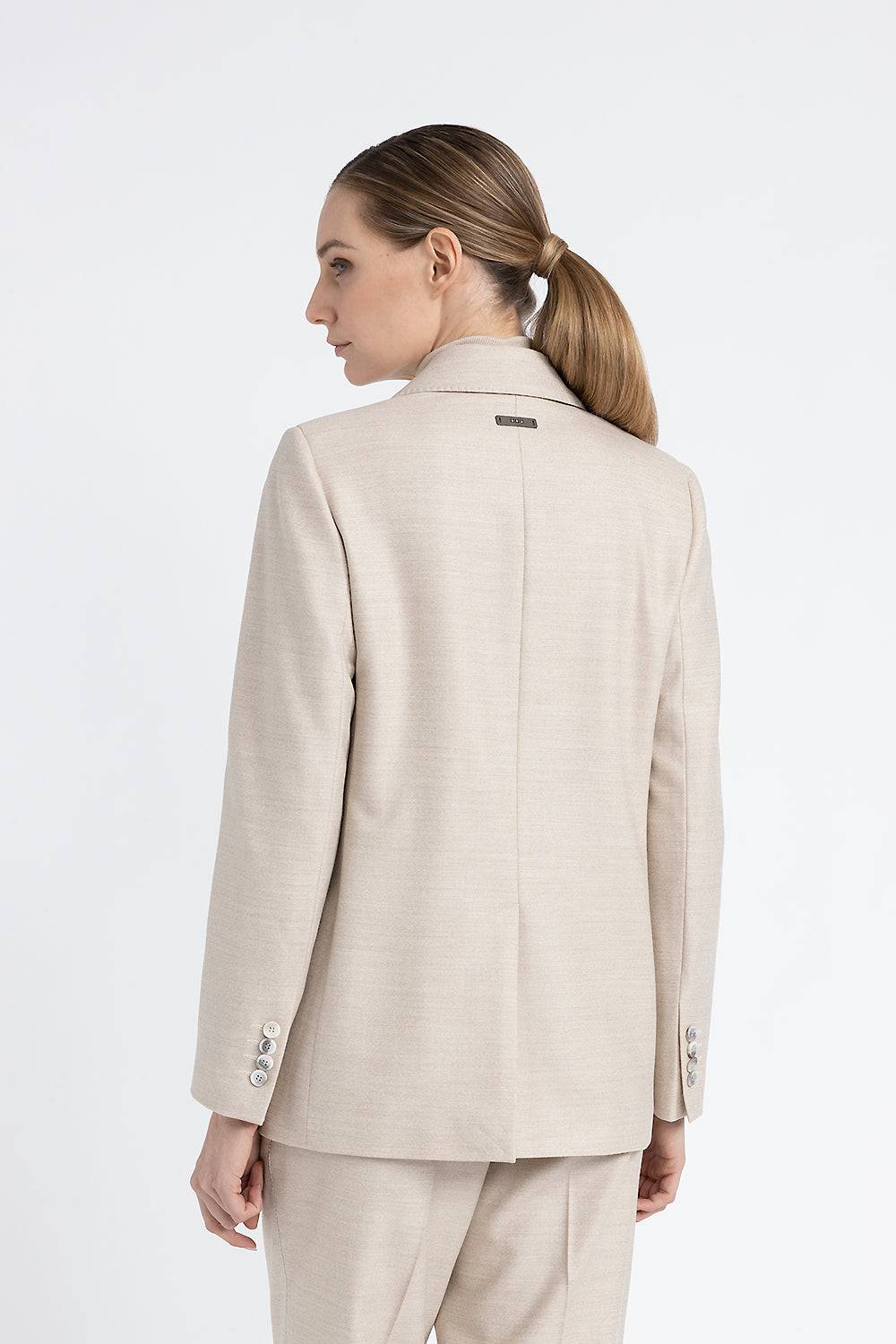 Peserico Blazer monopetto in lana jaspé comfort Loro Piana In Saldo