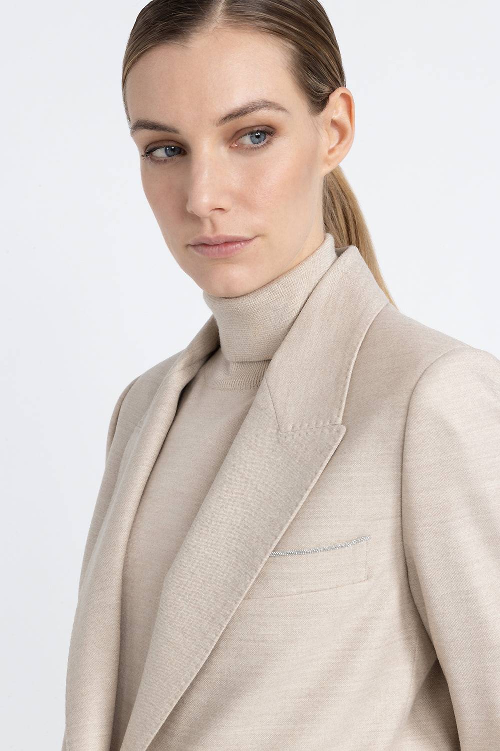 Peserico Blazer monopetto in lana jaspé comfort Loro Piana In Saldo