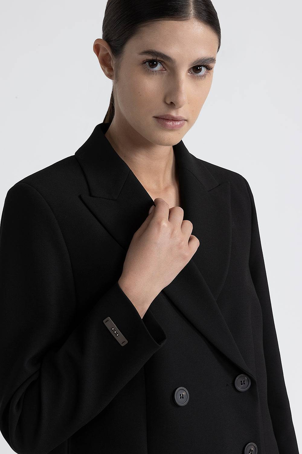 Peserico Blazer doppiopetto crop in viscosa e cotone Moda