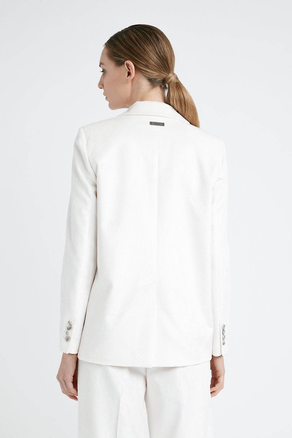 Peserico Blazer monopetto in velluto 1000 righe di cotone e viscosa 2025
