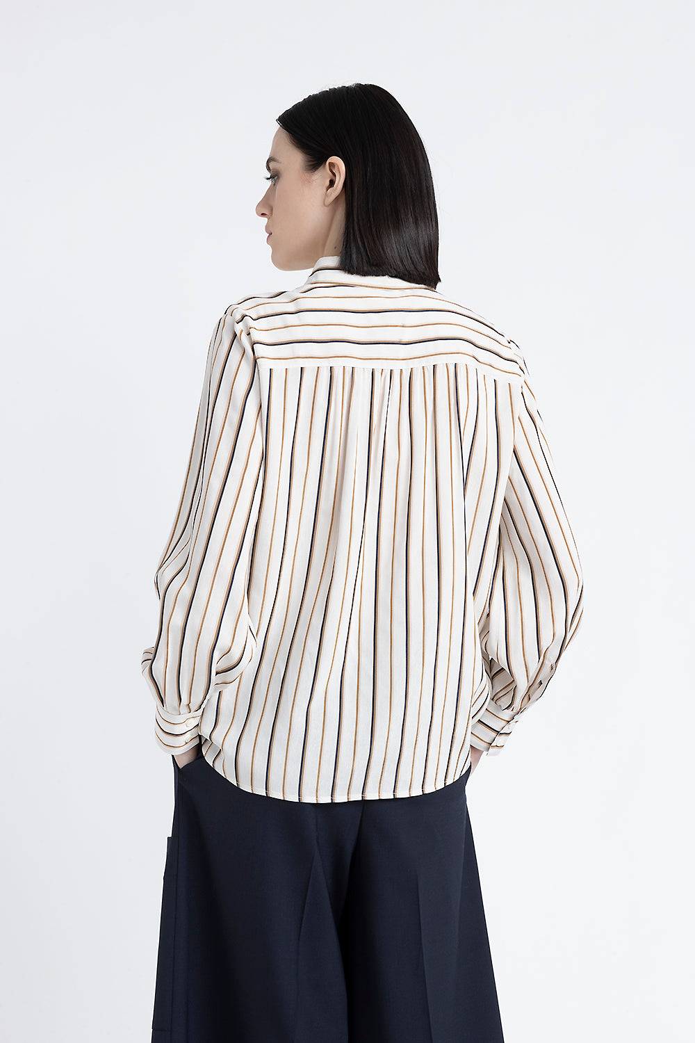 Peserico Camicia a righe in viscosa e seta Acquista Ora